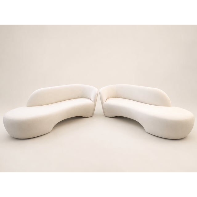 Pair of Circa 2000 Weiman Sculptural Chaise Sofas For Sale