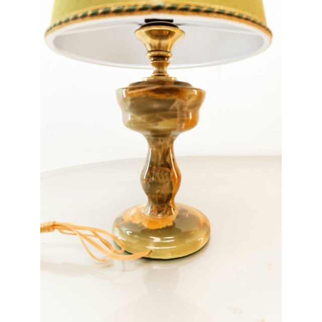 Onyx Table Lamp with Fabric Lampshade For Sale - Image 13 of 18