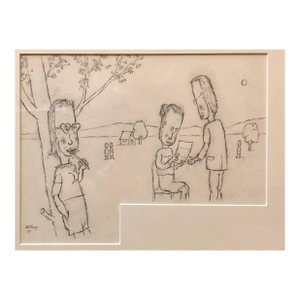 William AnthonyWilliam Anthony Caricature Drawing Woman with Lollipop, 1990