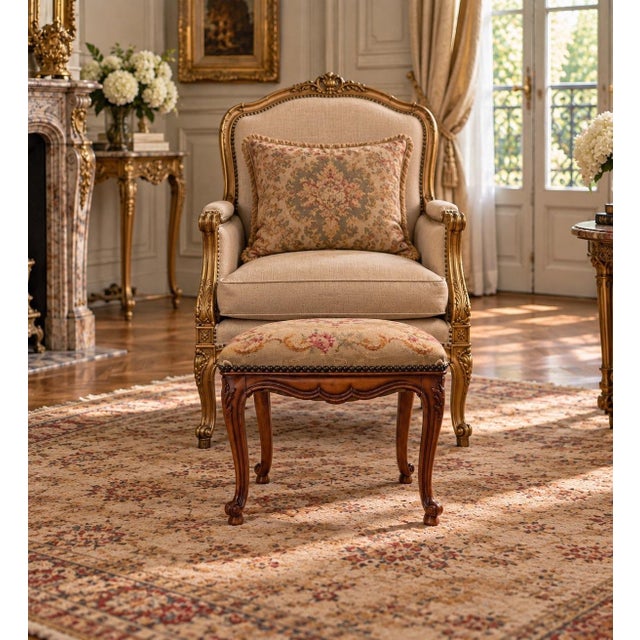 19th Century French Louis XV Style Footstool For Sale - Image 4 of 7