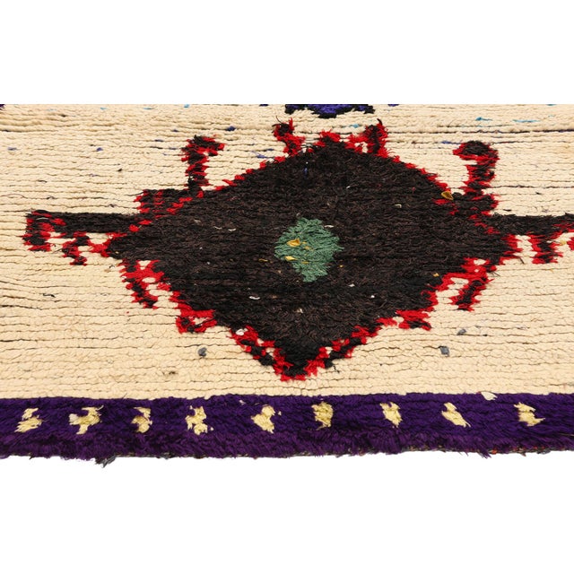 Berber Tribes of Morocco Vintage Azilal Boucherouite Moroccan Rug, 03'11 X 05'09 For Sale - Image 4 of 10