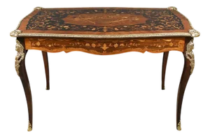 Marquetry Desk Table, Late 19th Century