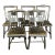 19th Century Plank Seated Dining Chairs With Original Black Paint -Set of 5 For Sale