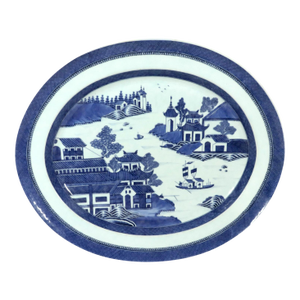 Chinese Export Porcelain Canton Large Blue & White Serving Dish
