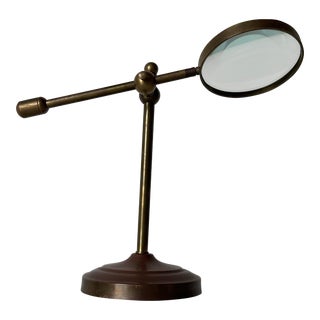 Vintage Brass Magnifying Glass For Sale