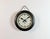 This wall clock was produced by Siemens in Germany during the 1930s. It features a black metal frame, a metal dial and a...