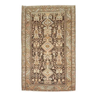 Early 20th Century Brown Persian Kurd Bakhtiari - 4'3" x 6'7" For Sale