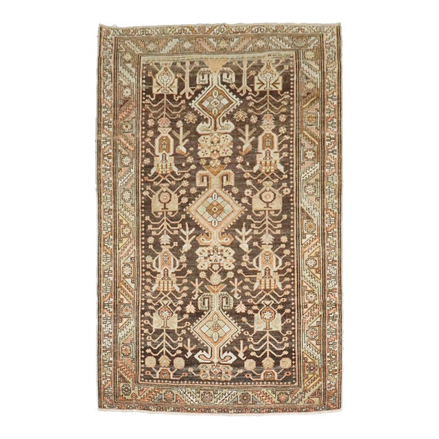 Early 20th Century Brown Persian Kurd Bakhtiari - 4'3" x 6'7" For Sale