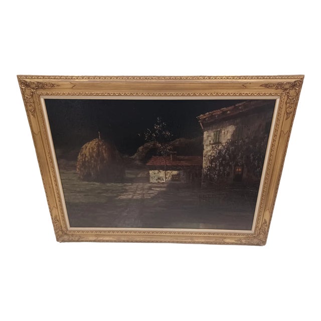 Vintage Landscape Oil Painting From Giuseppe Pessina For Sale