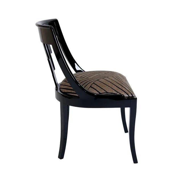 Wood Art Déco French Gondola Chairs, 1930s, Set of 6 For Sale - Image 7 of 8