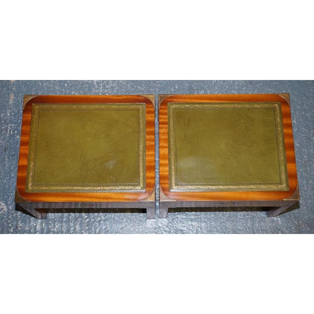 Bevan Funnell Coffee Table with Green Leather Top For Sale - Image 12 of 15