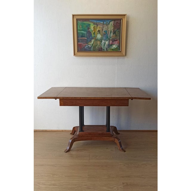 Brown Large Victorian Style Adjustable Side Table, 1950s For Sale - Image 8 of 18