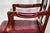 Beautiful English Antique Carved Wood Walnut Desk Arm Chair Leather Seat For Sale - Image 12 of 18