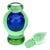 Mid-Century Modern Seguso Murano Vintage Sommerso Blue Green Italian Art Glass Perfume Bottle With Original Label For Sale - Image 3 of 5
