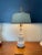 Shabby Chic Mid 20th Century White Opaline and Brass Oil Table Lamp For Sale - Image 3 of 5