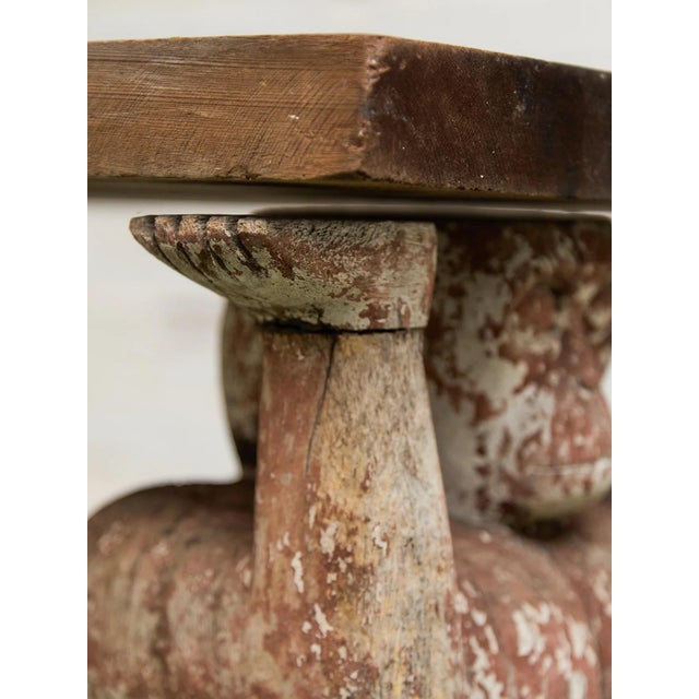 Monkey Vintage Rustic Wood Coffee Table | Chairish