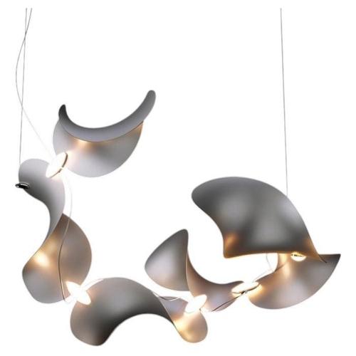Dune 6 Spiral Chandelier in Aluminum with Silver Anodized Finish by Moss Objects For Sale - Image 17 of 17