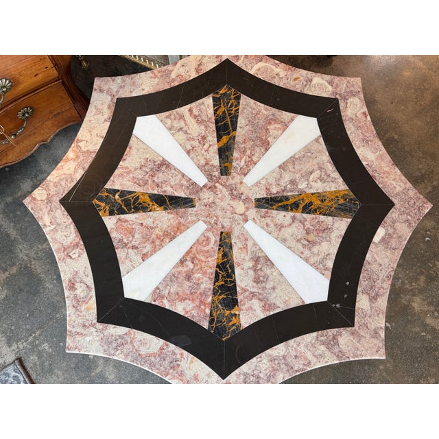 Stone Early 20th Century Octagon Low Table With Marble Top For Sale - Image 7 of 9