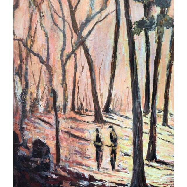 Textile Mid Century Tonalist Figurative Landscape -- the Search by Winifred Lucy Shaffer For Sale - Image 7 of 10