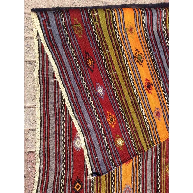 Oversized Vintage Turkish Kilim Rug - 69" X 153" For Sale - Image 11 of 12