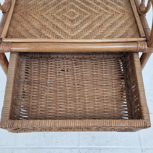 Mid-Century Modern Italian Rattan and Wicker Three-Drawer Chest, 1970s For Sale - Image 12 of 14
