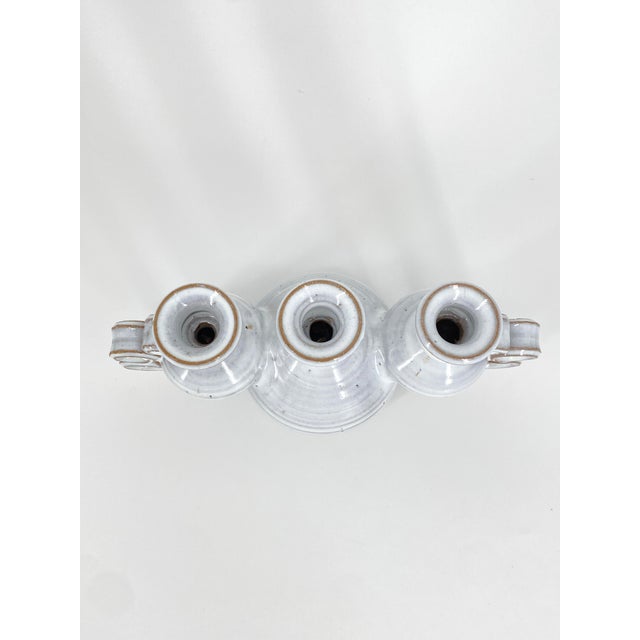 Triple Studio Ceramic Candlestick by Leif and Lizzy Larsen, Denmark, 1970s For Sale - Image 9 of 12