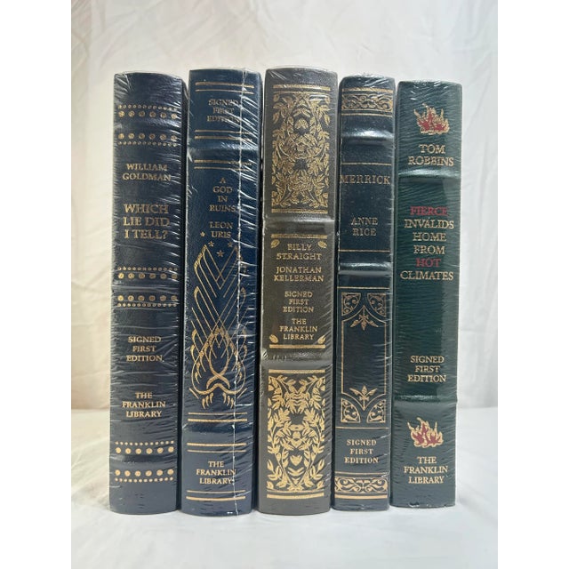 1990s-2000 Vintage Franklin Library Collection Leather Volumes, The Signed First Edition Society - 5 Books. Offered is a...
