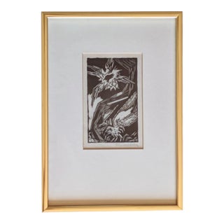 Early 20th Century Abstract Linocut Pencil Signed by Helen West Heller For Sale