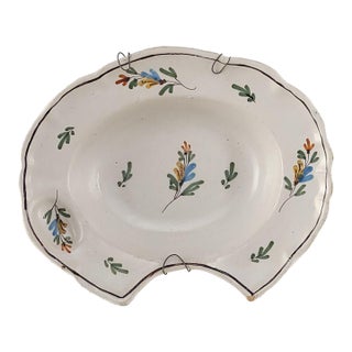 19th Century French Faïence Shaving Bowl For Sale