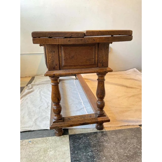 1980s 1980s French Style Louis Xviii Hand Carved Drop Leaf Console / Dining Table For Sale - Image 5 of 12