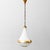 Opaline Glass and Brass Chandelier, 1950s For Sale - Image 11 of 11
