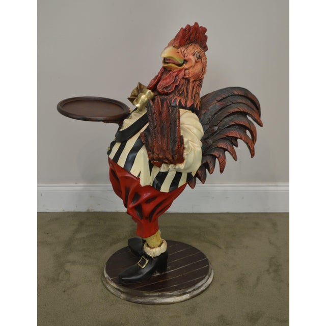 A. W. Design Large Painted Rooster Statue Chairish