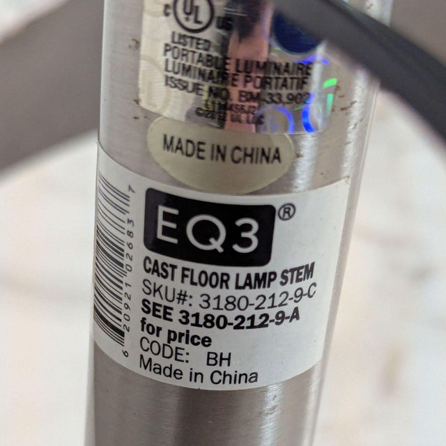 Eq3 Adjustable Arc Floor Lamp With Marble Base For Sale In San Francisco - Image 6 of 7