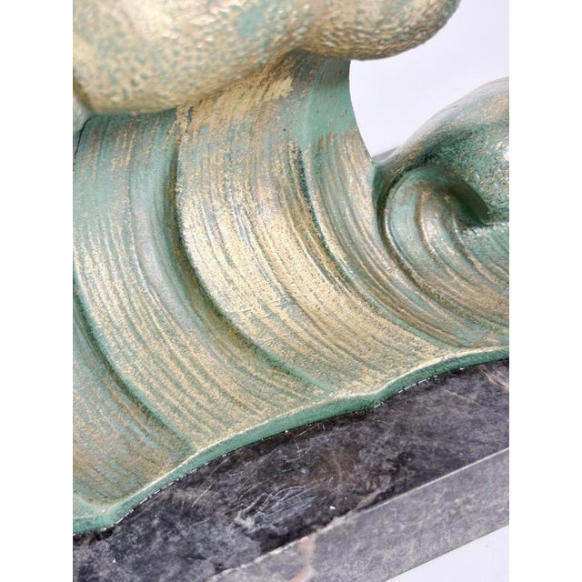 Bronze and Marble Fish Sculpture, France, 1950s For Sale - Image 13 of 14