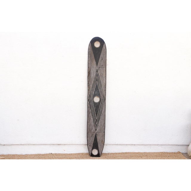 Black 78" Tall Ceremonial African Shield For Sale - Image 8 of 8