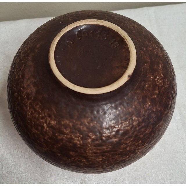 Vintage German Ceramic Vase in Brown-Red Glaze by Jasba, 1970s For Sale - Image 4 of 5