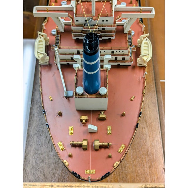 Rare Museum Quality Tanker Ship Model in Display Case Titled "Mv Captain Gregos" For Sale - Image 16 of 18