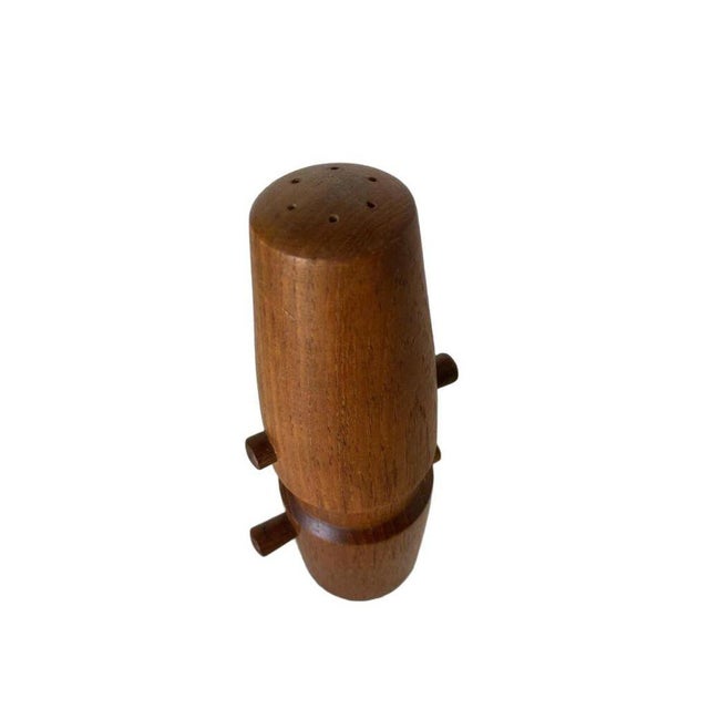 Wood 1960s Danish Modern Carved Teak Pepper Grinder Set by Jens Quistgaard For Sale - Image 7 of 9