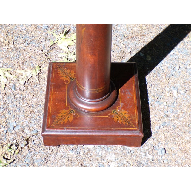 Antique Art Nouveau Mahogany Pedestal Plant Bust Stand For Sale - Image 9 of 18