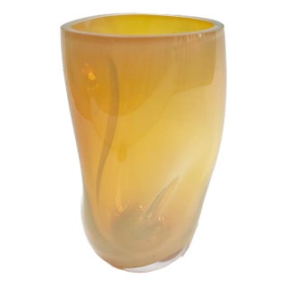 Supernova II Amber Iridescent L Vase by Simone Lueling for Eloa For Sale