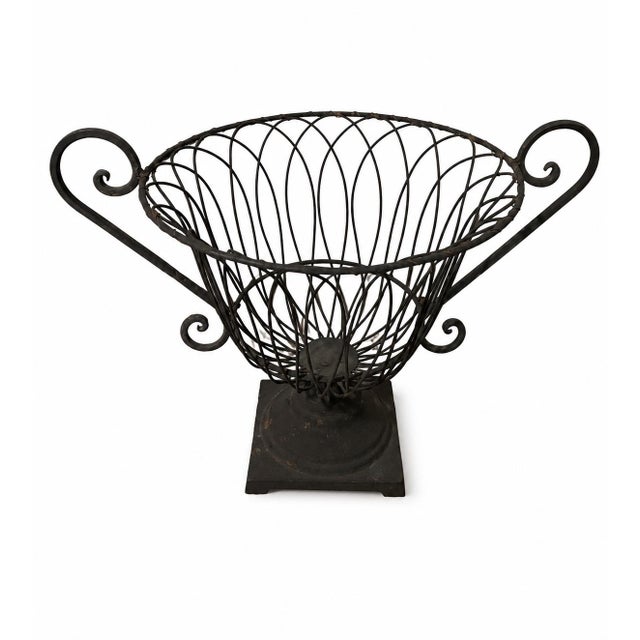 1980s French Garden Urn Pedestal Planter With Decorative Scroll Handles For Sale - Image 5 of 10