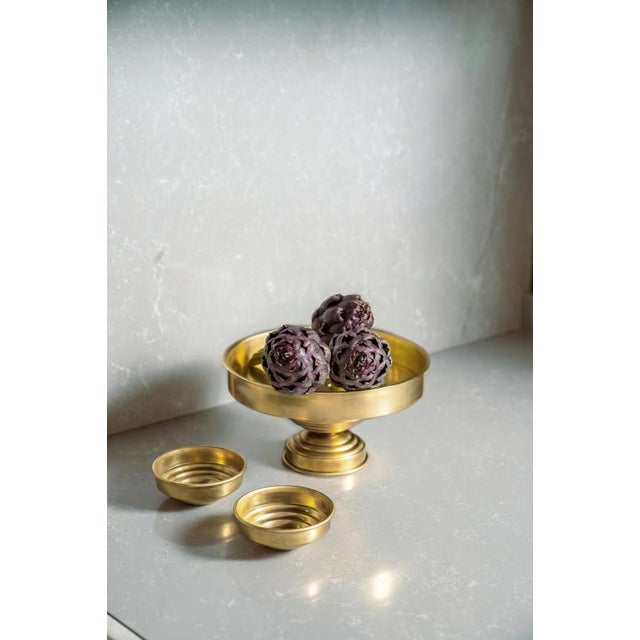 Contemporary Rl 04 Centerpiece in Brushed Brass by Caspal For Sale - Image 3 of 10