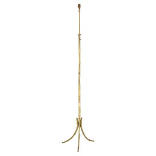Bronze Faux Bamboo Tripod Floor Lamp by Maison Baguès, France, 1960s For Sale