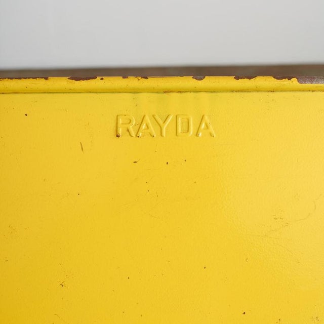 Large Vintage Yellow Metal Stacking Crate, 1950s For Sale - Image 4 of 6