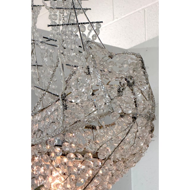 Late 20th Century Italian Vintage Venetian Style Lucite Crystal Ship Motif Chandelier For Sale - Image 5 of 18