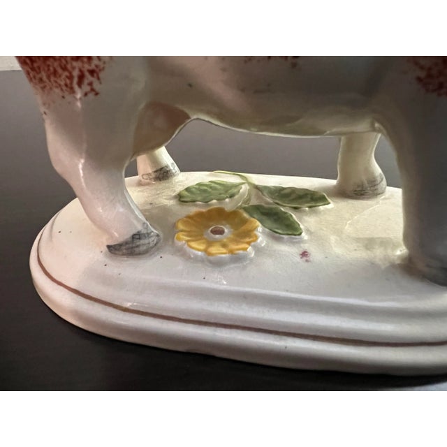 Orange Antique Staffordshire Cow Form Figural Creamer, Circa 1860's For Sale - Image 8 of 12