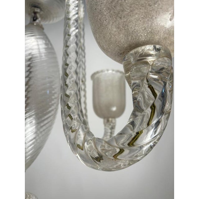 Large Five-Arm Murano Glass Chandelier by Ercole Barovier, Italy, 1950s For Sale - Image 12 of 17