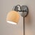 Metal Petaluma Bone Porcelain Wall Sconce - Satin Nickel, Plug-In, Dimmer For Sale - Image 7 of 8