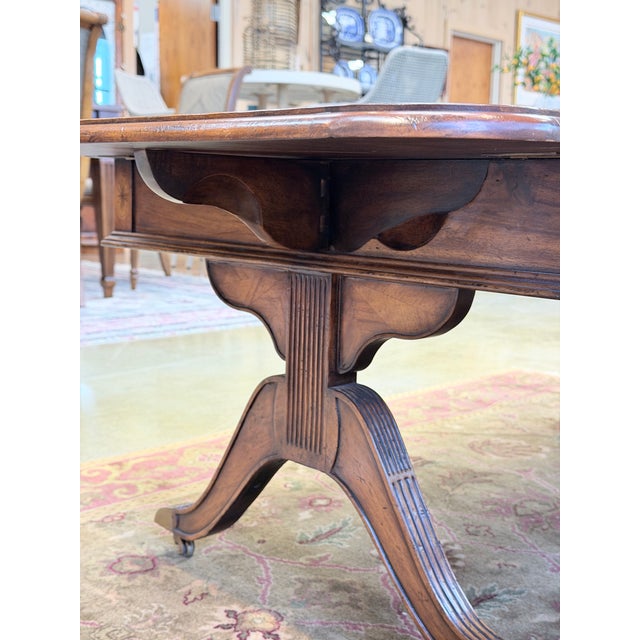 Jonathan Charles Parquetry Top Drop Leaf Cocktail Table For Sale - Image 9 of 12