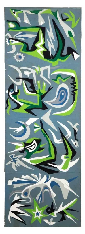 Leo Guida, Abstract Composition, Original Mixed Media, 1970s